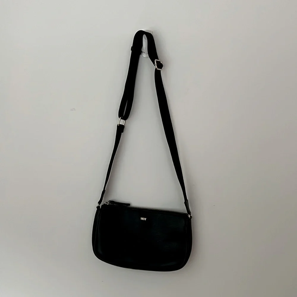 DKNY black Crossbody with seatbelt strap